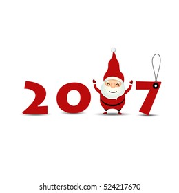 Feliz año nuevo 2017, ilustración vectorial.