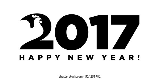 Happy new year 2017. Year 2017 vector design element. 