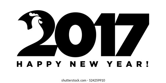 Happy new year 2017. Year 2017 vector design element. 