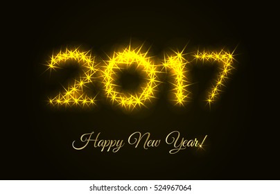 Happy New Year 2017 vector greeting card