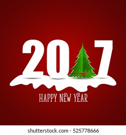 Happy new year 2017, vector illustration.