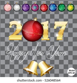 Happy New Year 2017.
Vector illustration.