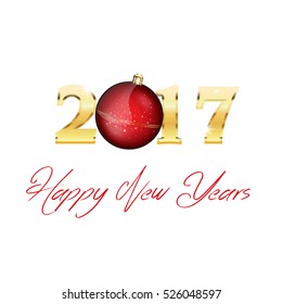 Happy New Year 2017.
Vector illustration.
