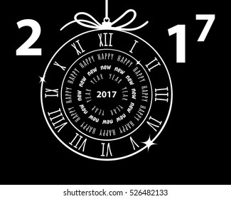 Happy New Year 2017 vector greeting card