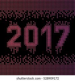 Happy New Year 2017 vector.
Vector illustration of 2017 made of polygonal shapes with creative gradient.