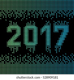 Happy New Year 2017 vector.
Vector illustration of 2017 made of polygonal shapes with creative gradient.