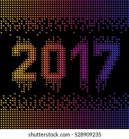 Happy New Year 2017 vector.
Vector illustration of 2017 made of polygonal shapes with creative gradient.