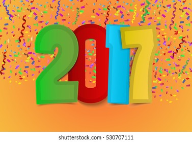 Happy New Year 2017. Vector illustration.
