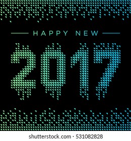 Happy New Year 2017 vector.
Vector illustration of 2017 made of polygonal shapes with creative gradient.