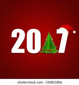 Happy new year 2017, vector illustration.