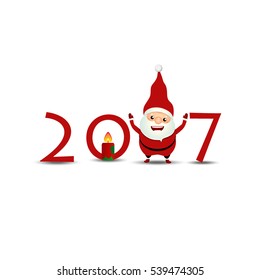 Happy new year 2017, vector illustration.