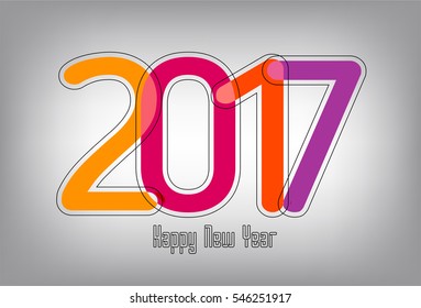 Happy new year 2017, vector