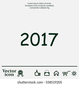 Happy new year 2017 - vector icon