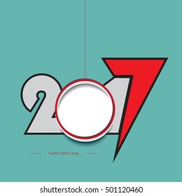 Happy New Year 2017,cutout stylized colorful modern background.Vector illustration.