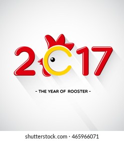 Happy New Year 2017-The year of rooster concept