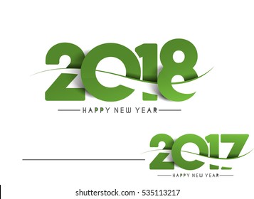 Happy new year 2018 - 2017 Text Design Vector illustration