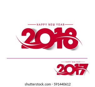 Happy new year 2018 - 2017 Text Design Vector illustration