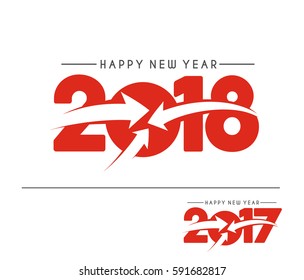 Happy new year 2018 - 2017 Text Design Vector illustration