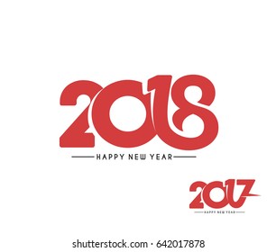 Happy new year 2018 - 2017 Text Design Vector illustration