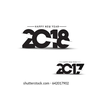 Happy new year 2018 - 2017 Text Design Vector illustration