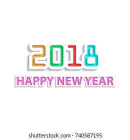 Happy new year 2018 - 2017 Text Design Vector illustration