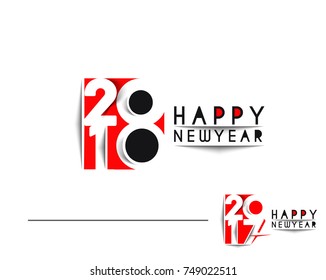 Happy new year 2018 - 2017 Text Design Vector illustration