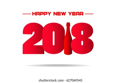 Happy New Year 2018. Abstract poster