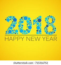 Happy new year 2018 abstract design. Vector illustration.