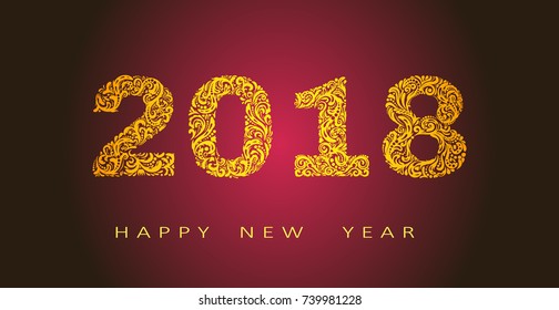 Happy new year 2018 abstract vector design vector illustration