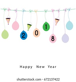 Happy New Year 2018, background or element of a holidays card