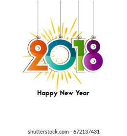 Happy New Year 2018, background or element of a holidays card