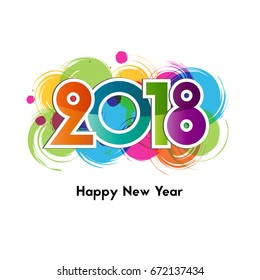 Happy New Year 2018, background or element of a holidays card