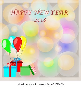 Happy New Year 2018 Background For Design. Eps 10 vector illusion
