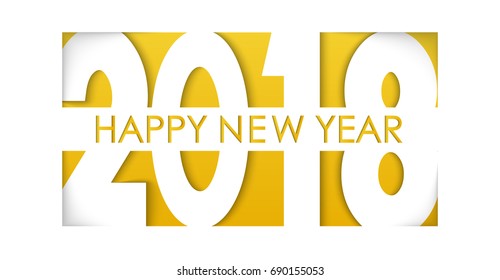 Happy New Year 2018 background decoration. Greeting card design template. Vector illustration of date 2017 year. Celebrate brochure or flyer. Vector illustration EPS10