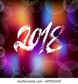 Happy New Year 2018 background decoration. Greeting card design template with confetti. Vector illustration of date 2018 year. Celebrate brochure or flyer.