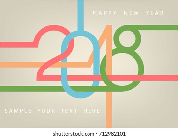 Happy New Year 2018, background or element of a holidays card
