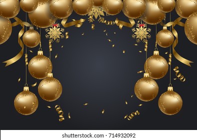 happy new year 2018 background with christmas confetti gold and black colors lace for text 2018