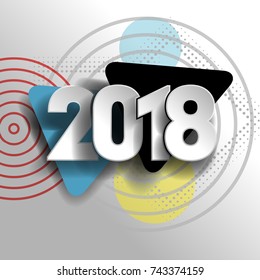 Happy New Year 2018 background decoration. Concept vector illustration of date 2018 year. 