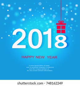 Happy New Year 2018 background decoration.