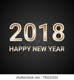Happy new year 2018 background with golden glitter. Celebration Party