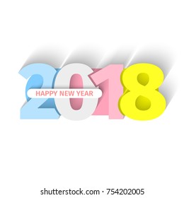 Happy New Year 2018 background. Greeting card design. Vector illustration.