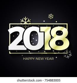 Happy New Year 2018 background. Greeting card design. Vector illustration.
