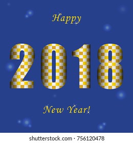 Happy New Year 2018 background decoration. Greeting card design template 2018. Background cell. Vector illustration of date 2018 year. Design brochure or flyer, card
