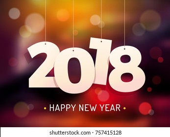 Happy new year 2018 background design for cards and flyers vector illustration