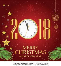 Happy New Year 2018 background decoration. 