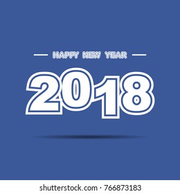 Happy New Year 2018 background decoration. Vector illustration.