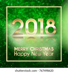 Happy New Year 2018 background glitter decoration