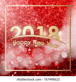 Happy New Year 2018 background glitter decoration