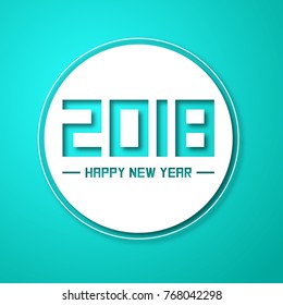 Happy New Year 2018 background decoration.Vector illustration of 2018 year.