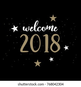 Happy New Year 2018 background decoration.Vector illustration of 2018 year.
